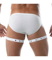 TOF PARIS Circuit Leg Harness Imitating Garter Belts Elastic Thigh White 89