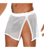 TOF PARIS Circuit Mesh Skirt Completly Transparent Easy Opening Sarong White