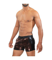 TOF PARIS Fashion Shorts Copper Glittery Shiny Rear Pockets Slim Fit
