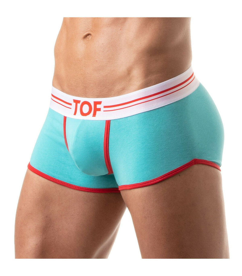 TOF PARIS French Boxer Trunks Stretch Soft Cotton Jersey Turquoise 14