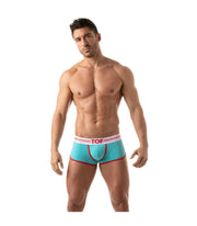 TOF PARIS French Boxer Trunks Stretch Soft Cotton Jersey Turquoise 14