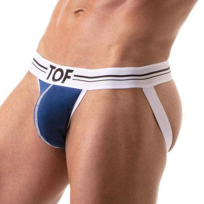 TOF PARIS French Jockstrap Bi-Stretch Lined Pouch Cotton Jersey Jock Royal