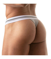 TOF PARIS French Thong Deep Lined Stretch Cotton Jersey Heather-Grey 4