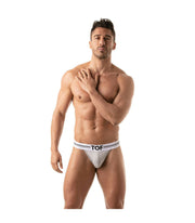 TOF PARIS French Thong Deep Lined Stretch Cotton Jersey Heather-Grey 4