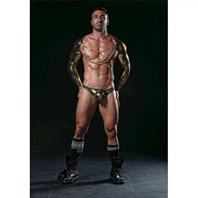 TOF PARIS Glitter Fashion Bolero Shiny Sequin Gold 202