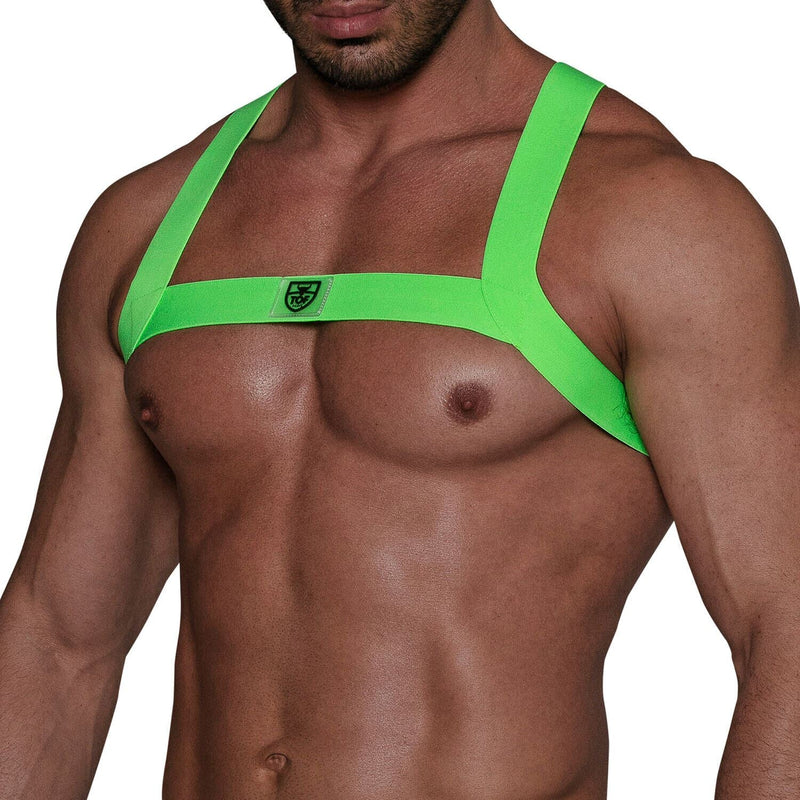 TOF PARIS H-Shaped Elastic Harness With Back-Zamac Buckle Neon Green