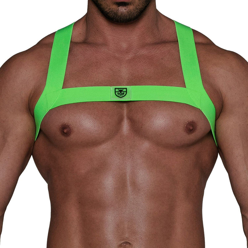 TOF PARIS H-Shaped Elastic Harness With Back-Zamac Buckle Neon Green