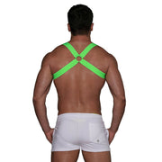 TOF PARIS H-Shaped Elastic Harness With Back-Zamac Buckle Neon Green