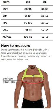 TOF PARIS H-Shaped Elastic Harness With Back-Zamac Buckle Neon Yellow