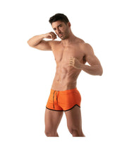 TOF PARIS Mesh Shorts Retro Microfiber Low-Waist Fitted Orange Short 5