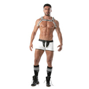 TOF PARIS Mid-Thigh Shorts Contrasting Front Pouch Stretch Boxer Short White