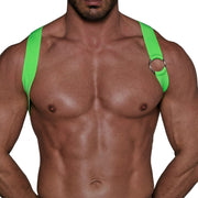TOF PARIS Party Boy Wide Elastic Harness With Top Zamac Buckle Neon Green