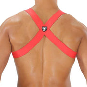 TOF PARIS Party Boy Wide Elastic Harness With Top Zamac Buckle Red