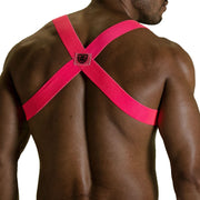 TOF PARIS Party Boy Wide Elastic Harness With Zamac Buckle Neon Pink