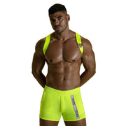 TOF PARIS Party Boy Wide Elastic Harness With Zamac Buckle  Neon Yellow
