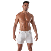 TOF PARIS Patriot Chino Shorts 5-Pocket Tight Fit Cotton Short White