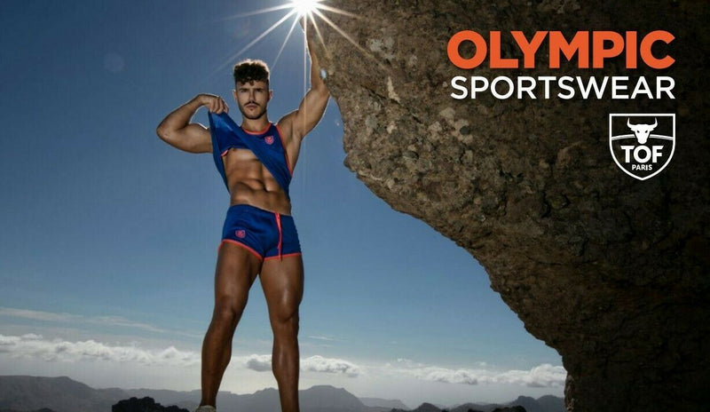 TOF PARIS Shorts Mesh Retro Microfiber Low-Waist Fitted Short Royal Blue 5