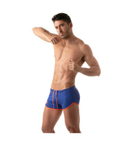 TOF PARIS Shorts Mesh Retro Microfiber Low-Waist Fitted Short Royal Blue 5