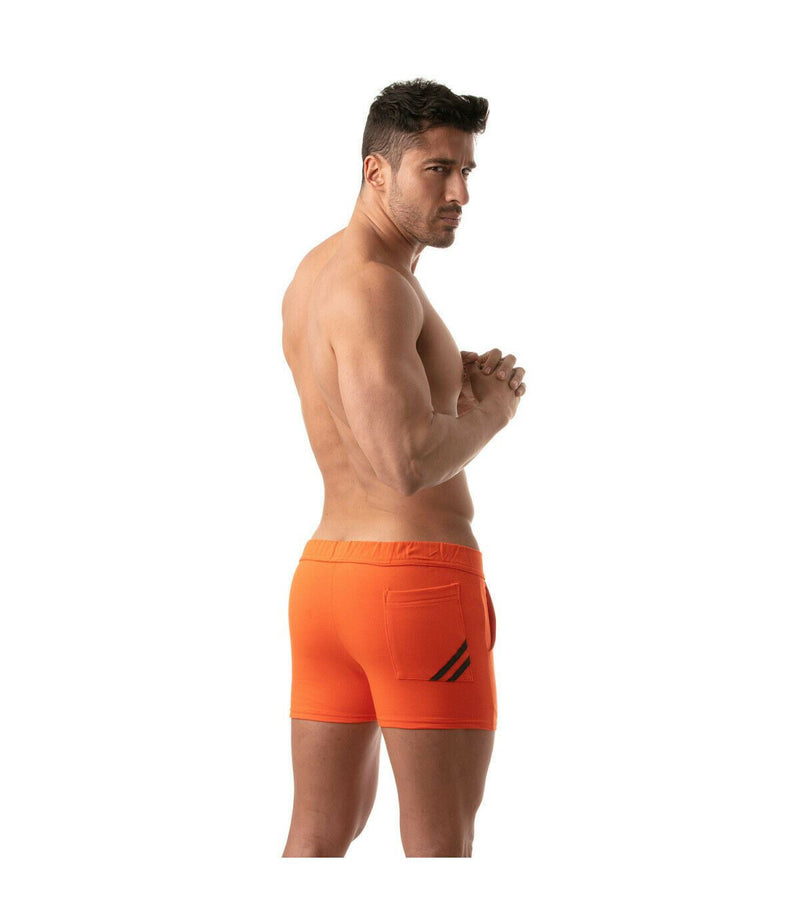 TOF PARIS Shorts Mid-Length Tight Fit Short Cotton Fleece Orange 4