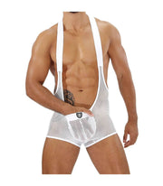 TOF PARIS Singlet Bulge Mesh BodySuit Lined Pocket White