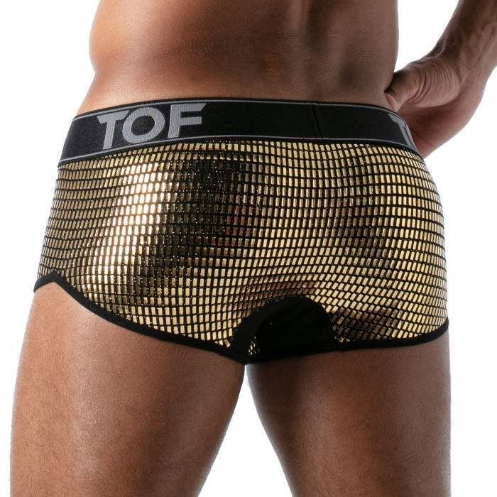 TOF PARIS Star Boxer Trunk Glitery Crutch Cotton Jersey Gold Shorty 92