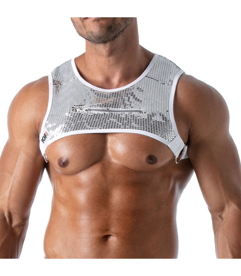 TOF PARIS Star Pocket Harness Deep Zipped Pouch Fashion Glitter Silver