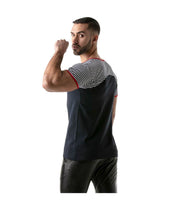 ''TOF PARIS'' T-Shirt Half-Striped Cotton Jersay Casual Modern Style Red 22 - SexyMenUnderwear.com