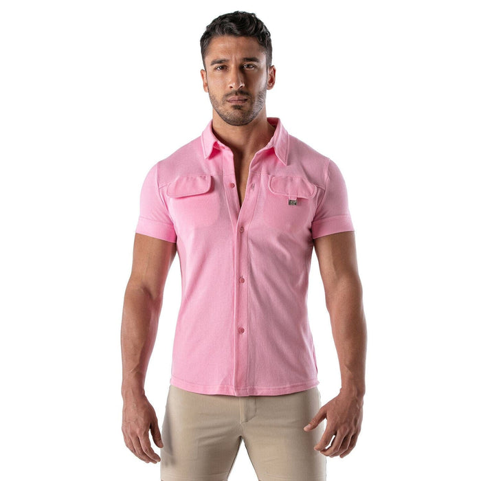 TOF PARIS T-Shirts Short-Sleeved Cotton Piqué Shirt Pink