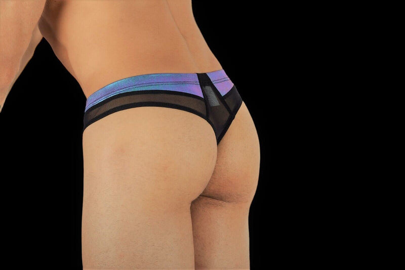 WOJOER Sheer Thong Sunrise Ocean Blue Metallic String Quick Push Button 326T258