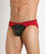 XL Gregg Homme Brief Undo Detachable Leather Pouch Red 132803