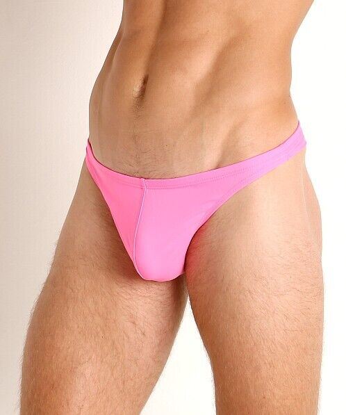 XL -LASC Brazilian Swim-Thong Light Tropical Pink Single Ply Swimwear MX1
