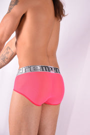 XTREMEN Brief Sexy Transparent Mesh Briefs Coral Pink 91018 1